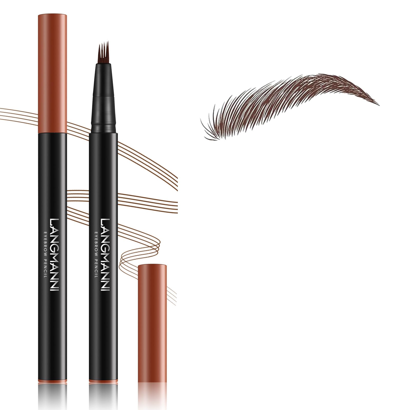 Eyebrow Pen - Tattoo Eyebrow Pen with Fork Tip - Waterproof Liquid Eyebrow Pencil - Eyebrow Pen with Precision Applicator, Creates Natural Eyebrow makeup - Long Lasting, Smudgeproof