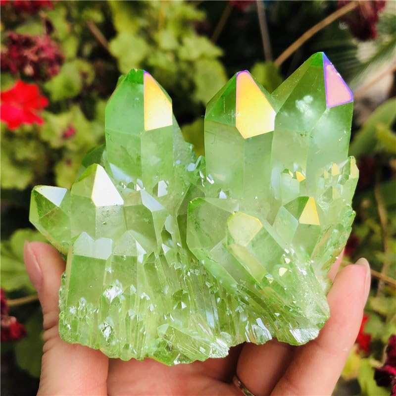 Quartz aura vert grappe de cristal contre le stress intérieur