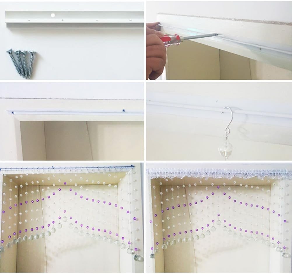 OKUOKA Curtains Bead Curtain Crystal Bead Bedroom Entrance Living Room Cut Off 3 Colors 20 Sizes (Color : A, Size : 100x80cm-30 Roots)