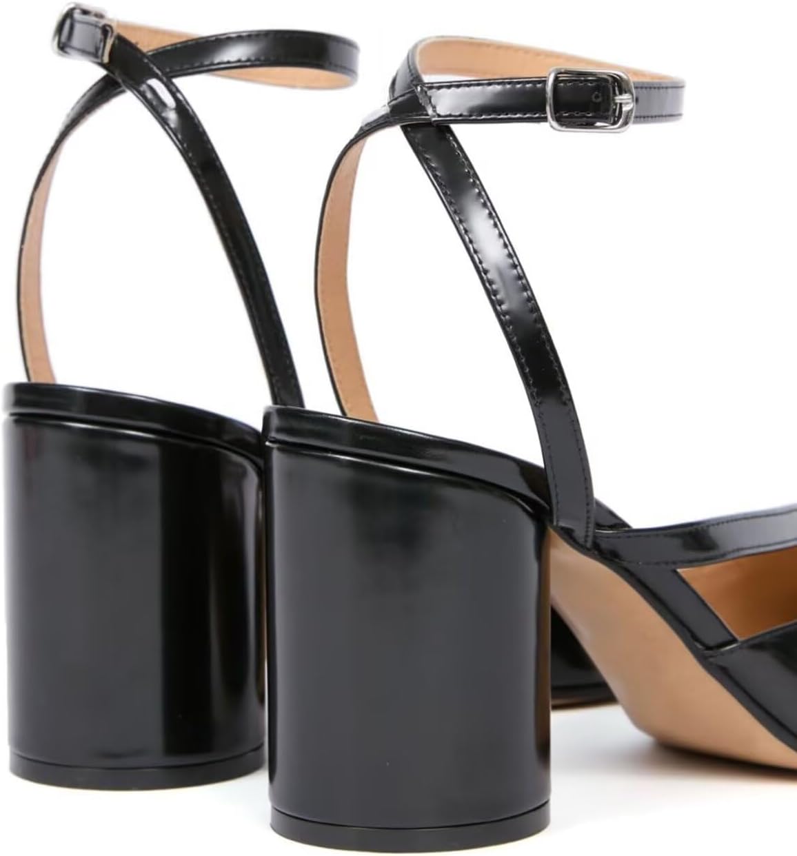 Agodor Women's Chunky Block High Heels Split Toe Pumps Ankle Strap Japanese Tabi Shoes Slingback Heels Tabi Shoes Comfort Dress Heeled Sandals - Image 5