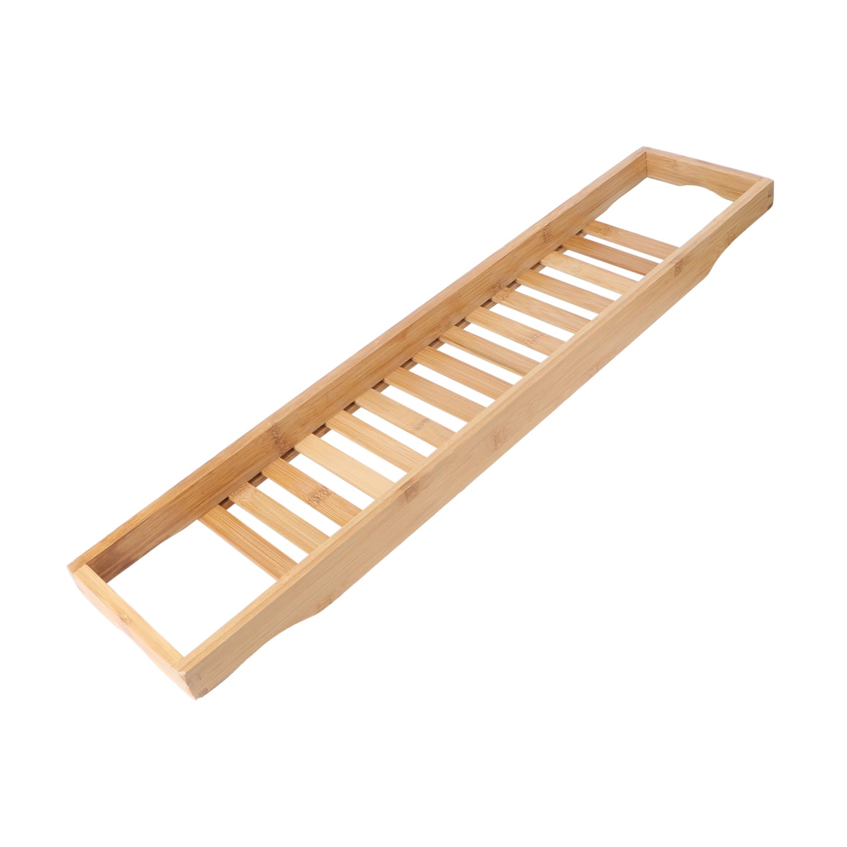 PRETYZOOM Bamboo Bathtub Rack Shower Organizer Tub Tray 27.6x5.7x1.8in Wood Rustic Design