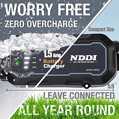 Image of NDDI 1.5A Fully-Automatic Car & Motorcycle Battery Charger
