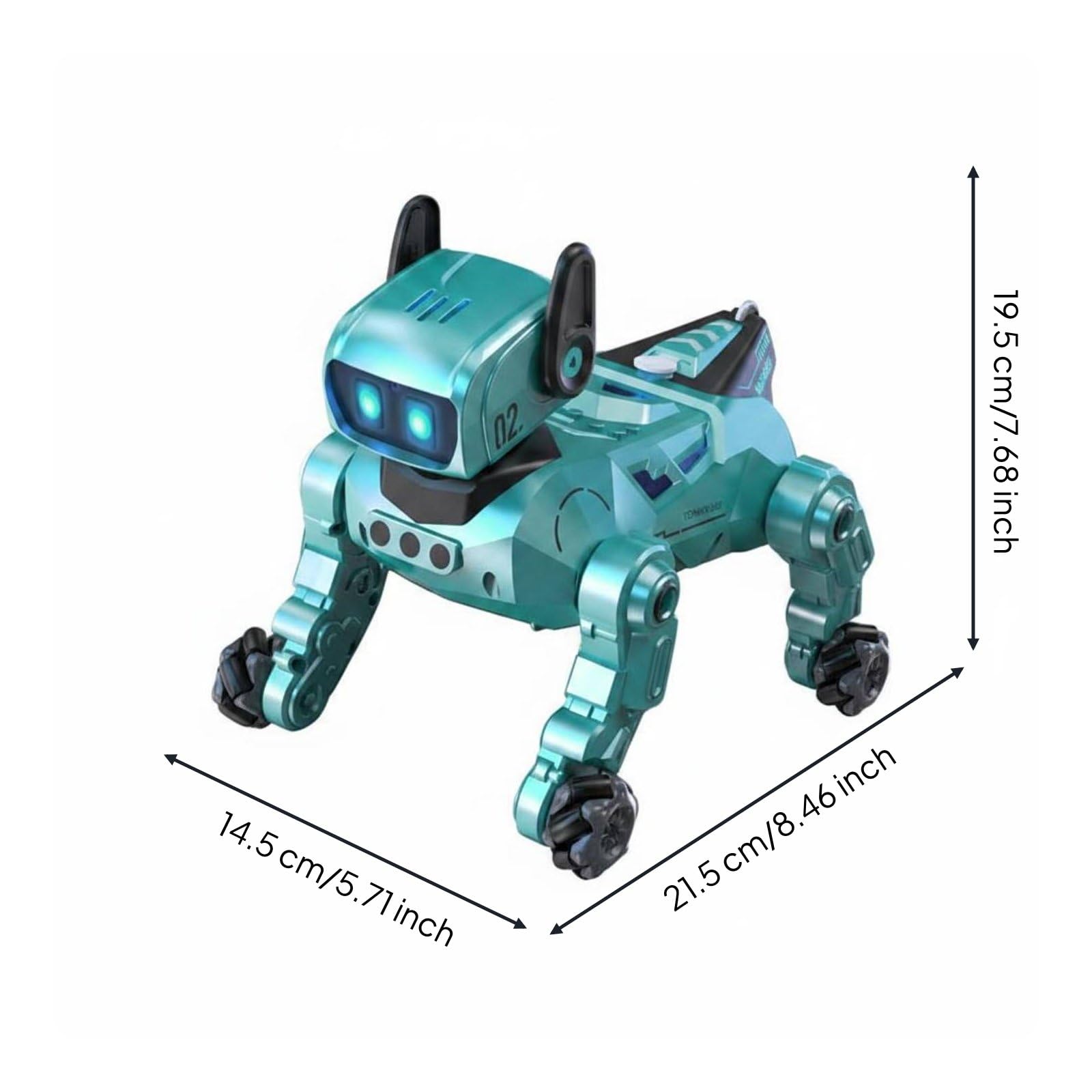 MagiDeal Perro Robot Interactivo Mascota Electrónica Juguete Inteligente Hablador con Luces y Sonidos Expresivos y Modos de Juego en Plástico Adecuado para, Turquesa