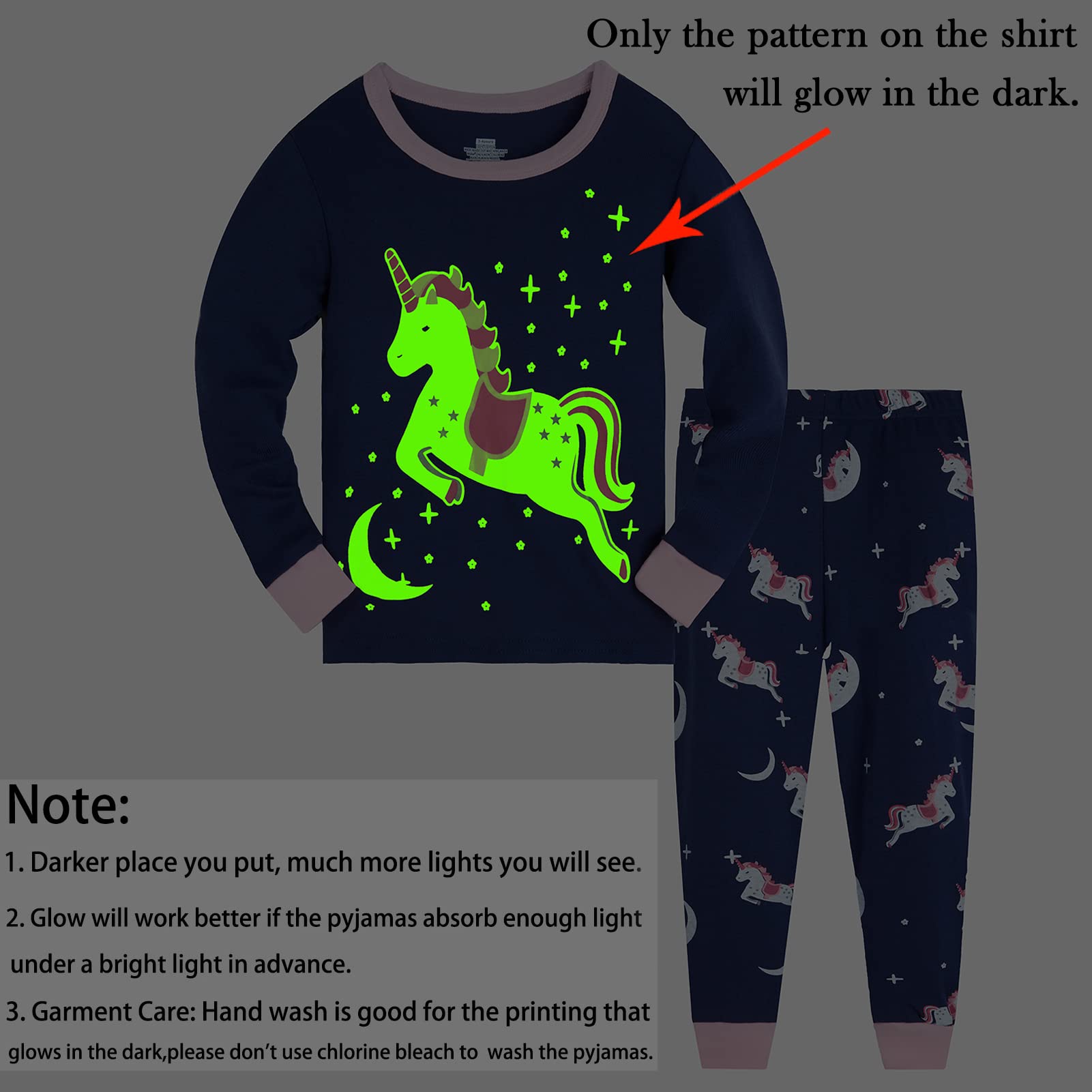 Girls Christmas Pyjamas Set Toddler Clothes Sleepwear Animal Printed Nightwear Winter Long Sleeve PJs 2 Piece Outfit Xmas Gift for Kids — view 3