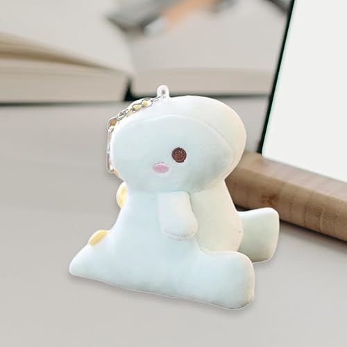 Miniatura 8 de Bolsa de 4.7 in con colgante de felpa de algodón PP suave, muñeco de dinosaurio de dibujos animados, adorno de juguete de peluche, llavero de