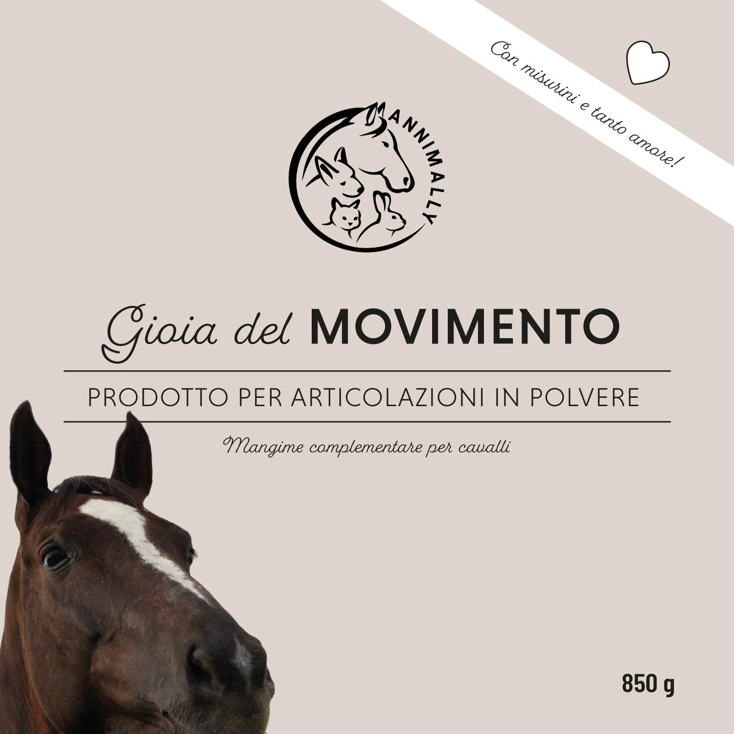 Polvere per le articolazioni dei cavalli 850g con artiglio del diavolo cavallo, MSM cavallo (Zolfo), Glucosamina e Condroitina - Msm integratore cavalli per il Rafforzamento delle Articolazi