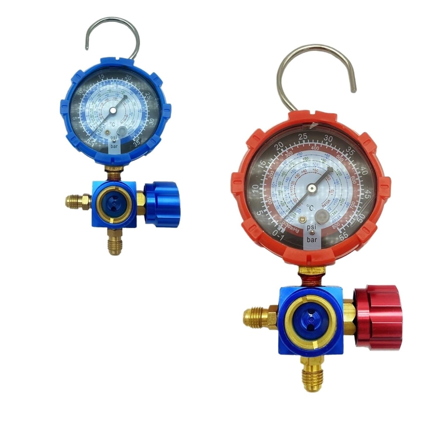 1pc Air Condition Manifold Gauge with Sight Glass R22/R410A/R134A/R404A Pressure A/C Refrigeration Charging Tool(1pcs Low Plastic)