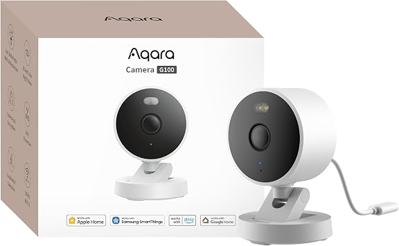 Aqara 2K Indoor/Outdoor Security Camera G100, HomeKit Secure Video, White