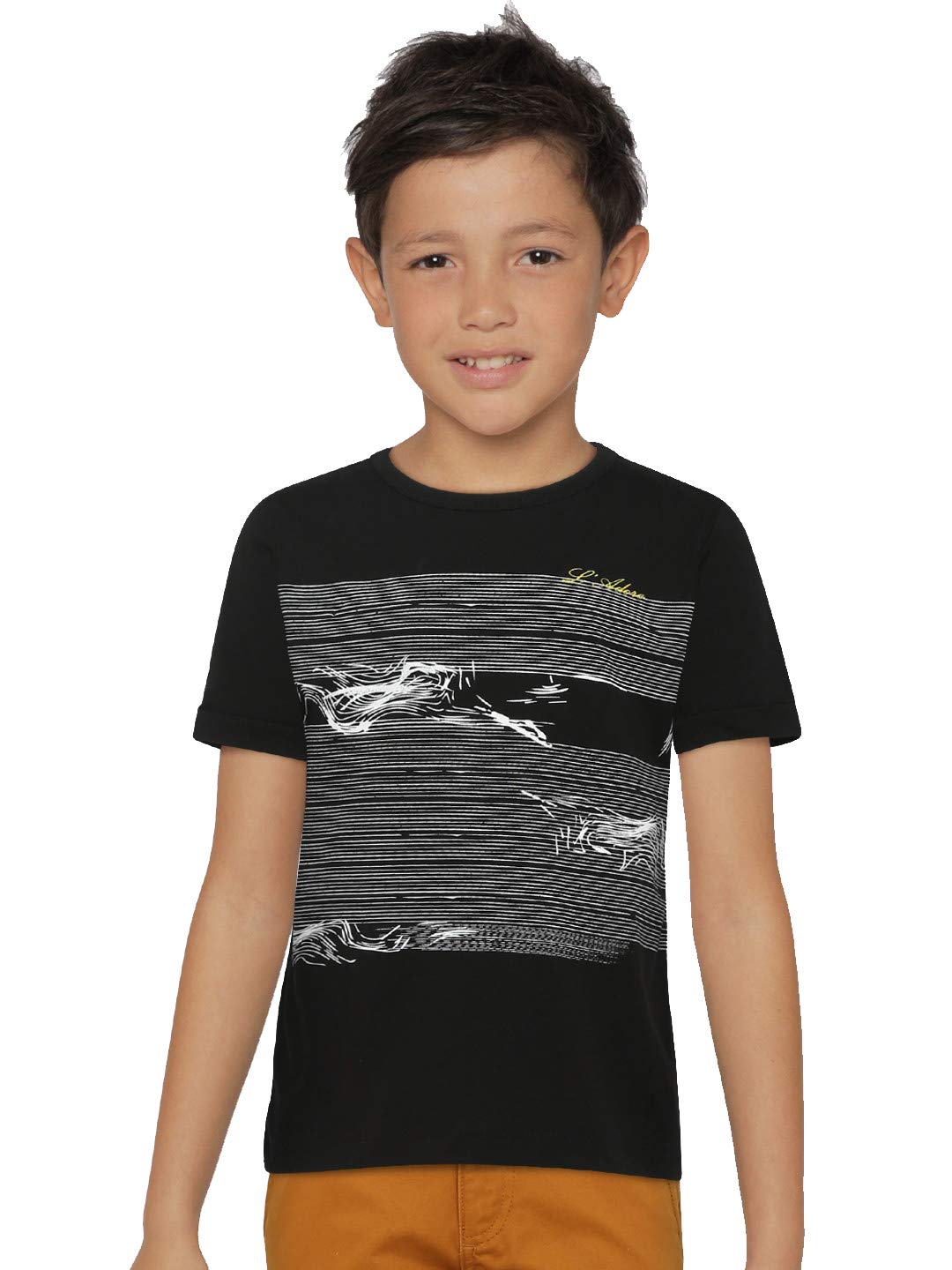 Ladore Boy's Grey Plain Short Sleeve T-Shirt
