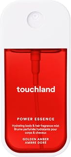 Touchland Golden Amber Hydrating Body & Hair Fragrance Mist - Skincare-Infused Travel Size Spray, 2oz Vegan Mist