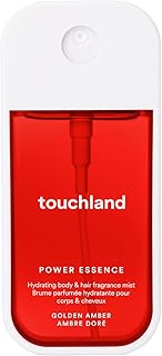 Touchland Hydrating Body & Hair Fragrance Mist, Golden Amber, 2 FL. OZ. Travel Size Body Spray
