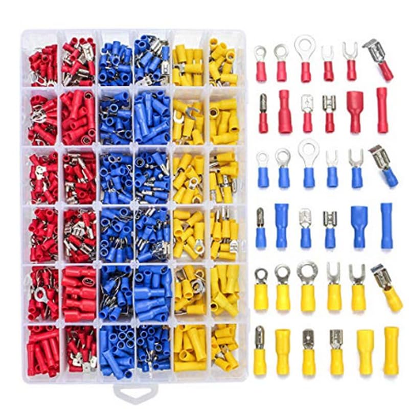 540Pcs Cable Squeeze Terminal Cold Pressing Joint Box-Packed Cable Wire Connector Quick Crimp Set Electrical Kit VUQLDHAYZ