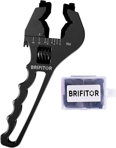 BRIFITOR Llave de montaje de manguera 3AN-12AN, llave AN ajustable para adaptadores de manguera, llave de aluminio ligera, color negro. (con una