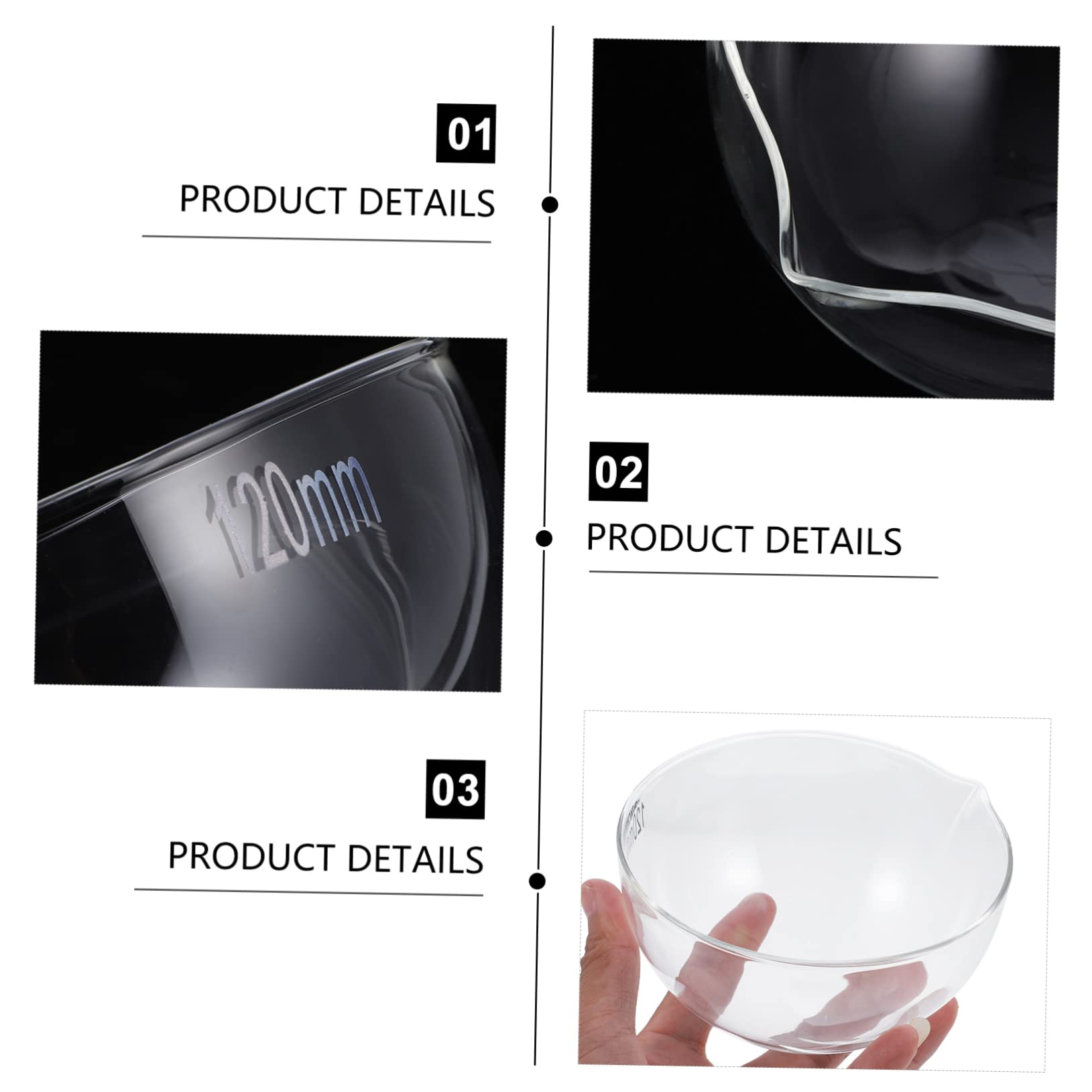 NAMOARLY 1pc Evaporating Dish Glases Cake Container Cake Mixing Bowl Evaporating Holder Round Bottom Evaporating Container Mixing Dish Bowl Laboratory Tools Mixing Bowls Baking Bowl Glass