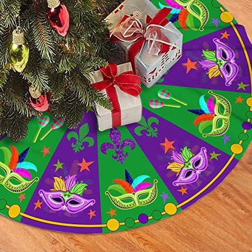 Carnival Tree Skirt Mardi Gras Tree Skirts Xmas Tree Ornament for Carnival Festive Party Yard Decorations 36 Inch -1