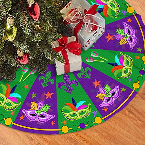 Carnival Tree Skirt Mardi Gras Tree Skirts Xmas Tree Ornament For Carnival Festive Party Yard Decorations 36 Inch -1 #TOP1