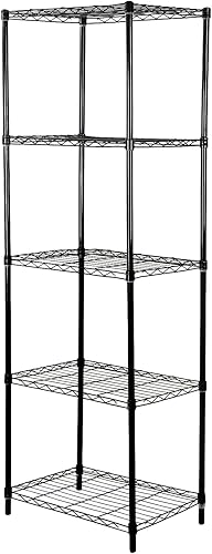Miniatura 3 de GIA Home Series - Estantería de alambre de 5 niveles, estantes metálicos de almacenamiento para cocina y baño, juego de 2, color negro