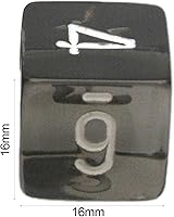 Vista 7 de 5 dados de números de juego, divertido juego de dados negros para toda la familia, juego de dados poliédricos de esquina redonda de plástico de 0.63