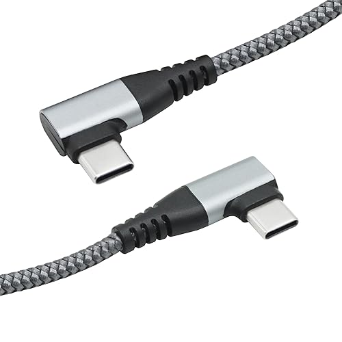 Miniatura 2 de Maixbomr Cable USB C a USB C de 90 grados de 9.8 ft9 pies, ángulo recto de 60 W PD tipo C, cable trenzado de nailon de carga rápida y transmisión de