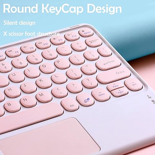 Miniatura 4 de Funda con teclado táctil para tablet Xiaomi Pad 66 Pro de 11.0 pulgadas, funda con teclado folio con linda llave redonda, teclado y mouse
