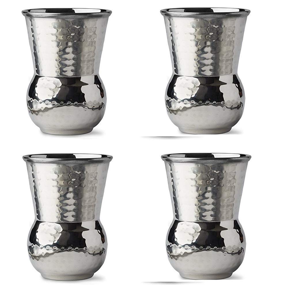 Hammered Steel Water Glasses - Set of 4 -1 Hammered Steel Water Glasses - Set of 4 -1