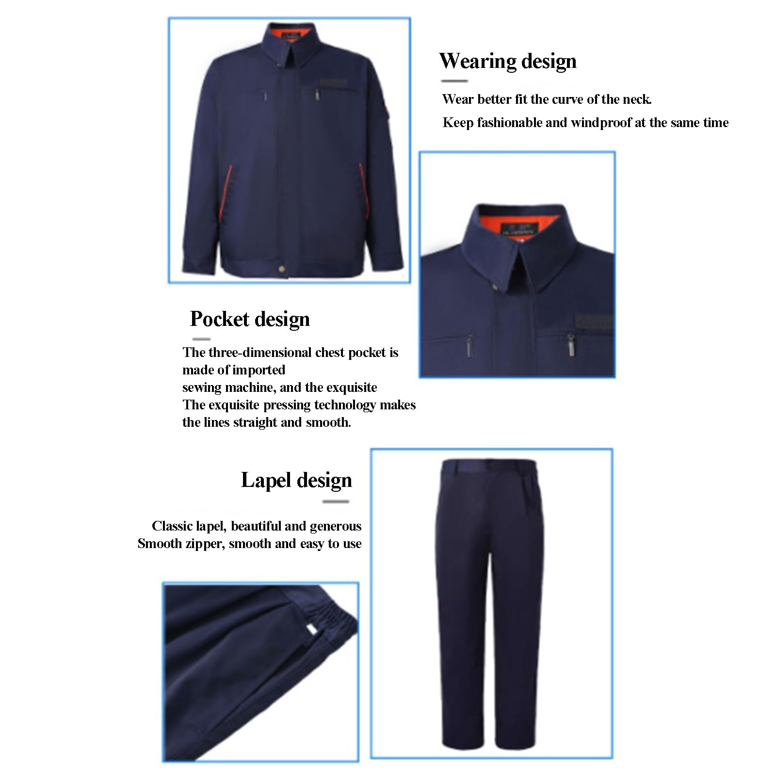 Combinaison de Travail de Soudage En Coton pour Hommes Veste de Soudeur À Col Montant Vêtements de Travail Ignifugés pour Atelier D'usine