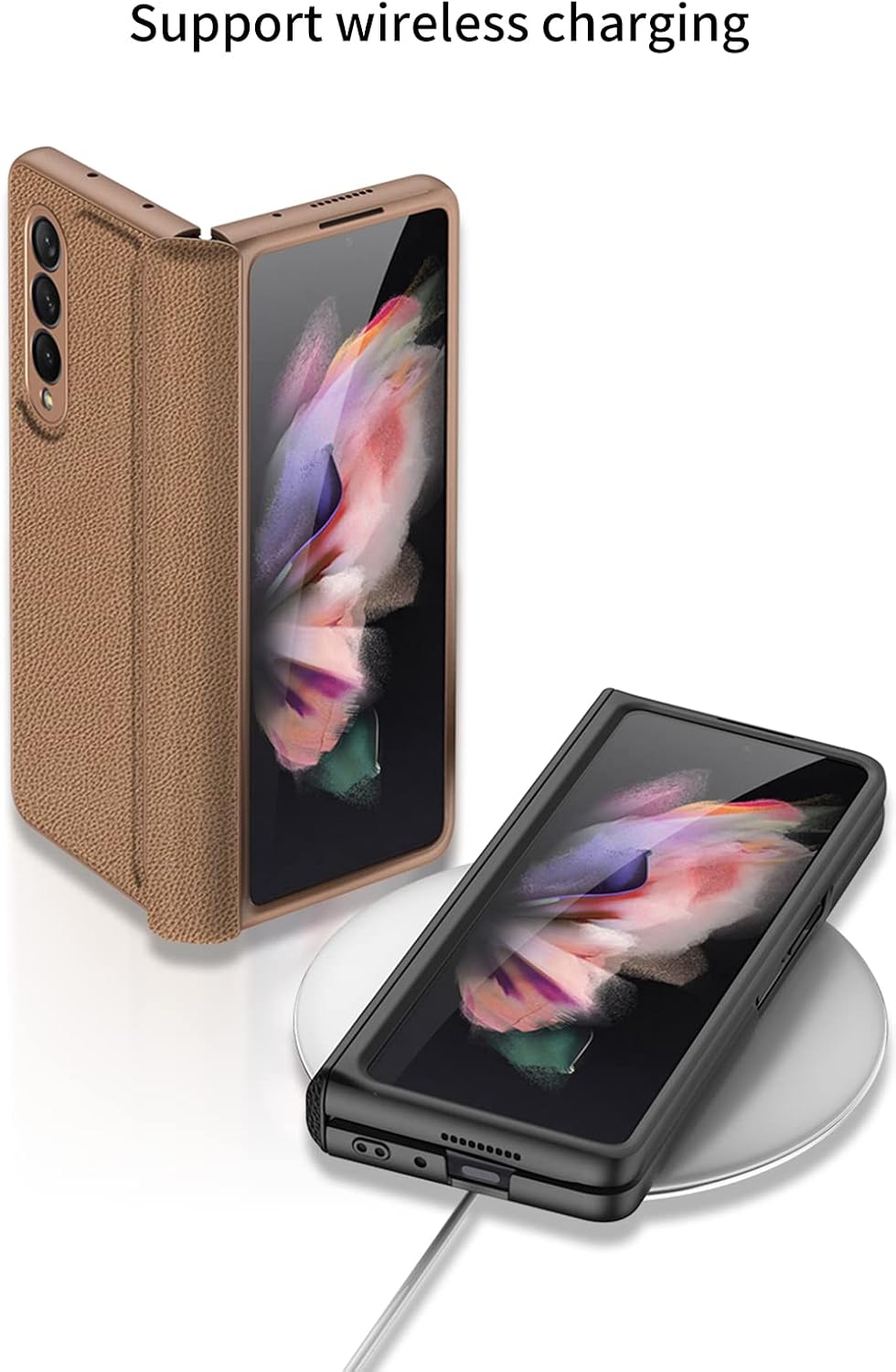 SHIEID Z Fold 3 Case, Galaxy Z Fold 3 Case Light Luxury Business Hinged Folding All-Inclusive Shell Z Fold 3 Cover Cases Compatible with Galaxy Z Fold 3 5G, Green