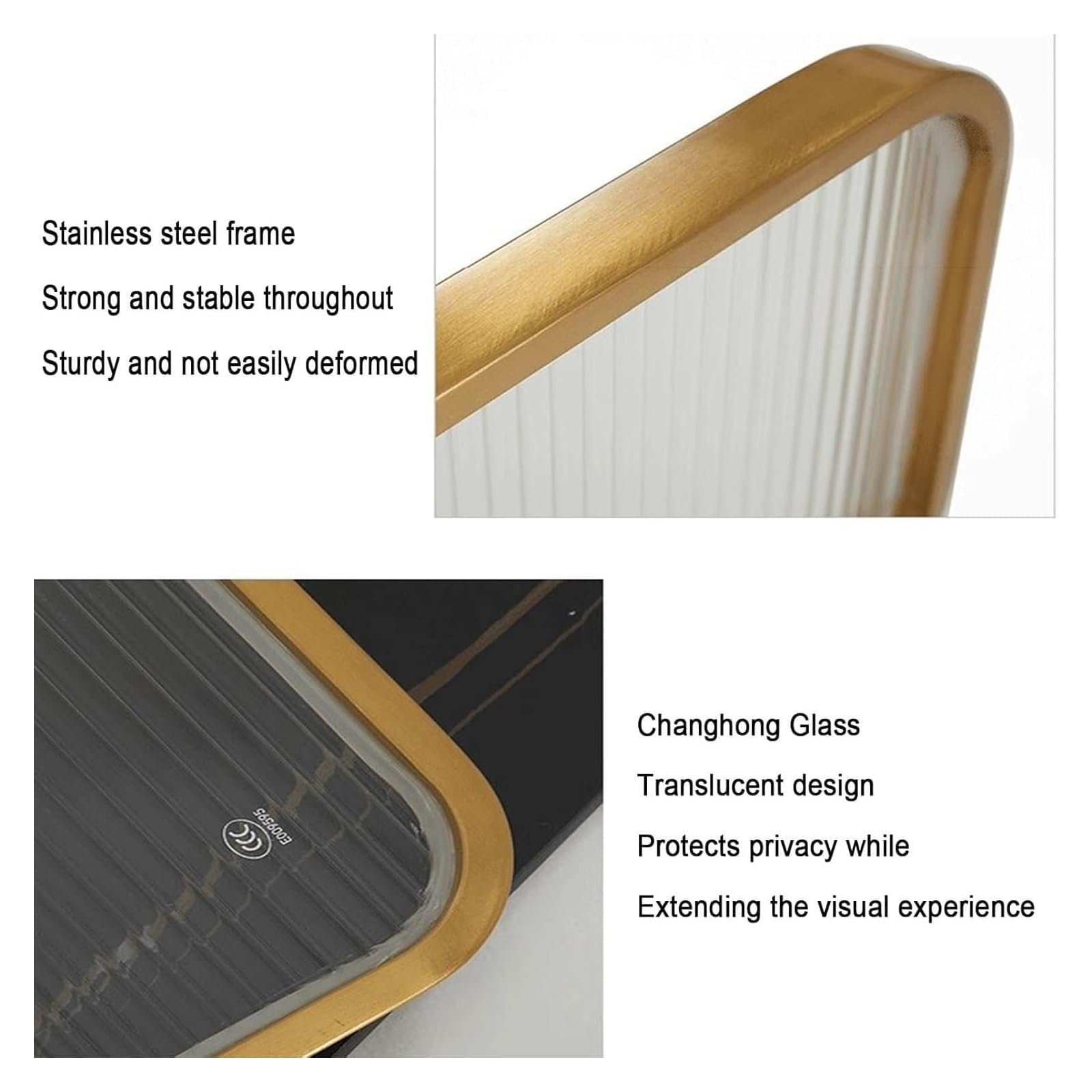 Cloison de séparation en verre décorative élégante pour salle à manger et restaurant – Cloison de séparation de bureau élégante et clôture basse (dB 50 x 110 cm) – Solution moderne de séparation de