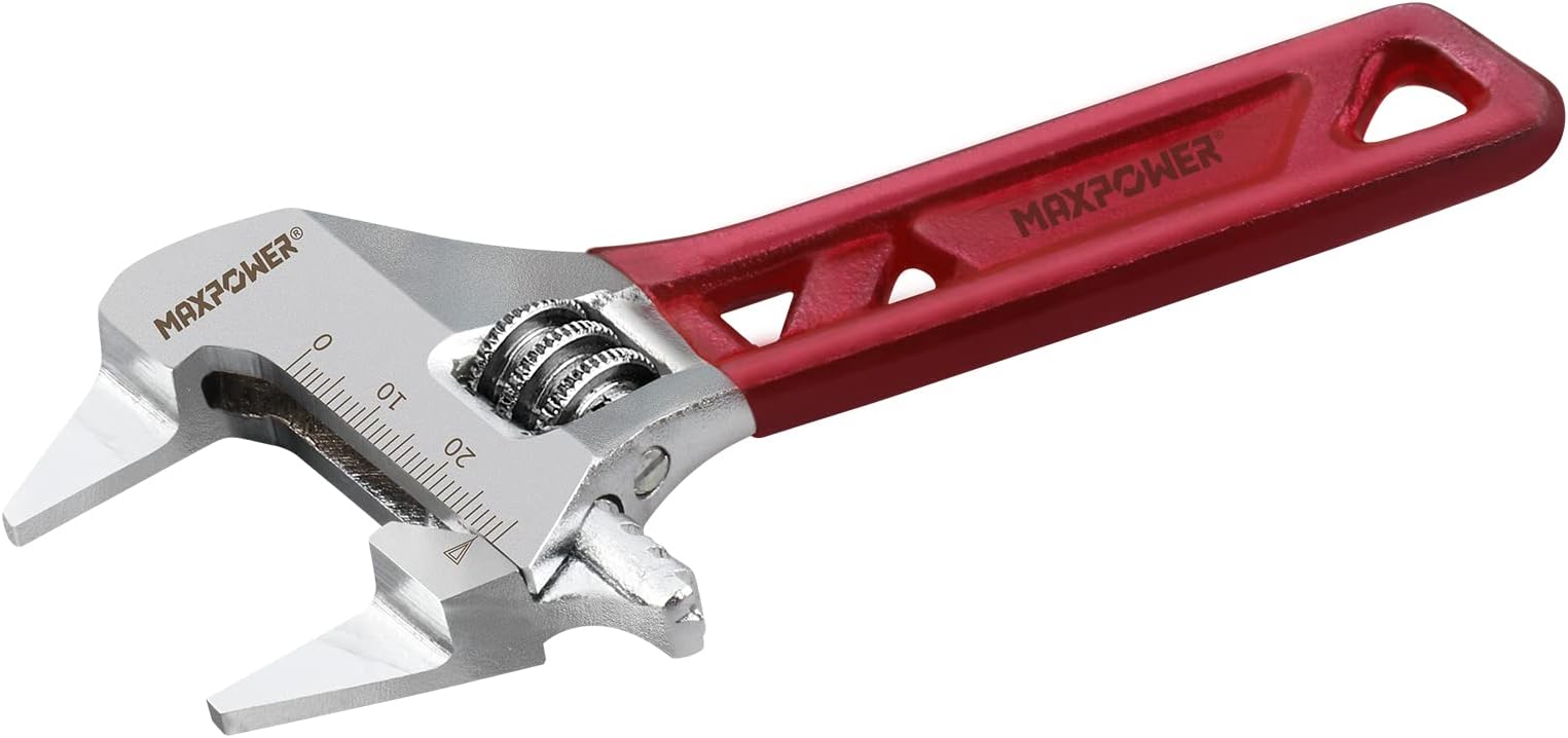 Adjustable Spanner 150mm/6-Inch, Slim Jaw Adjustable Wrench with MAX. Opening 30mm & Super Slim Jaw Thickness 2.5mm