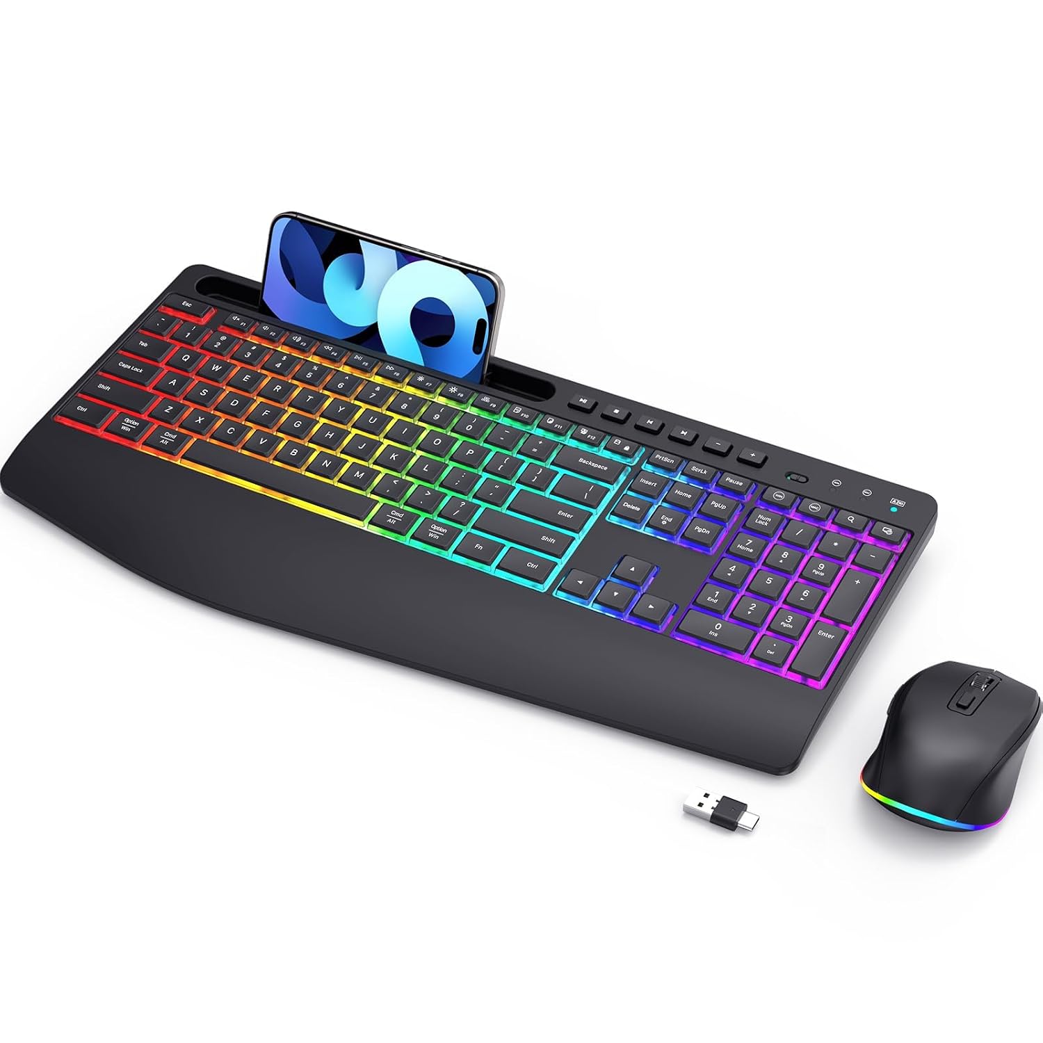 Wireless Keyboard and Mouse RGB Backlit zhumai