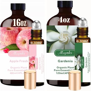 Apple Essential Oil 16Oz/480ml and Gardenia Essential Oil 4Oz/120ml