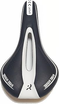 SABLUE Mountain Bike Saddle, Hollow Core Bicycle Seat, Sport Comfort Cushion, Black and White