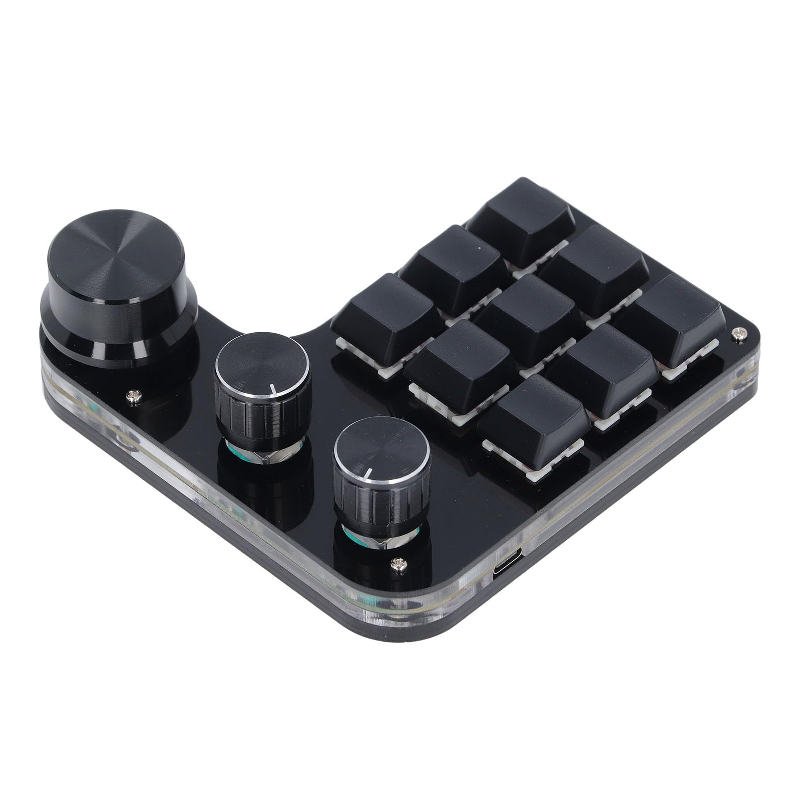 Mechaniczna klawiatura do gier USB Mini Macro 9 klawiszy 3 pokrętła Czerwony przełącznik RGB LED Wbudowana pamięć masowa Przewodowa klawiatura