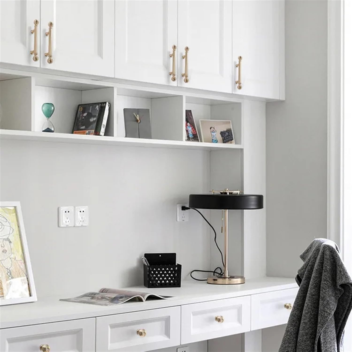 Diamond Cabinet and Handles Zinc Alloy Drawer Pulls Kitchen Cupboard Wardrobe Door Handle Furniture Hardware 2Pcs(Black 192mm)