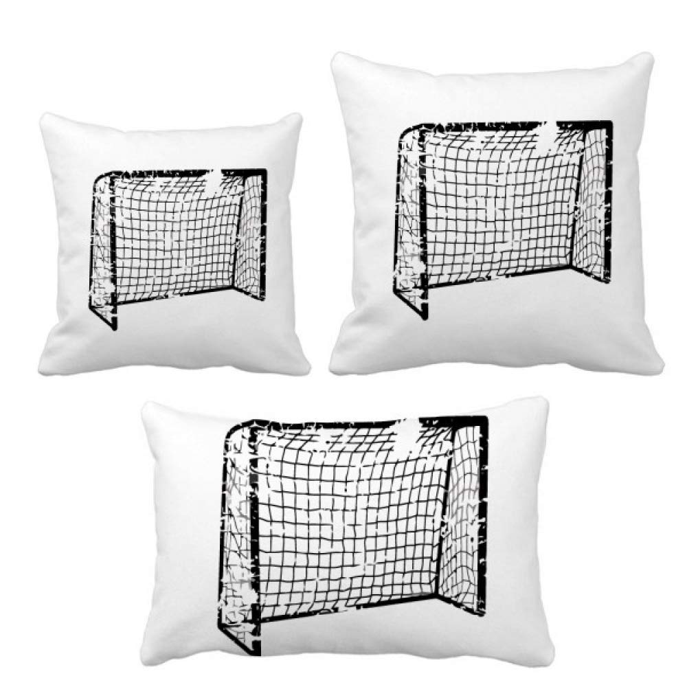 Coussin de football noir avec insert décoration de canapé pour salon