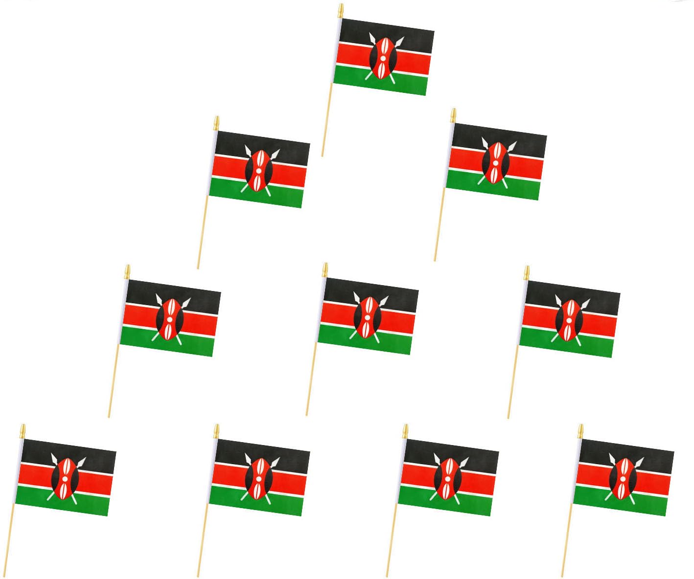 10 Pack Kenya Flags, Kenya Mini Flag Small flag, for Party, Shops and Bars Decorations, And International Day Celebrations. (Kenya) — image 1