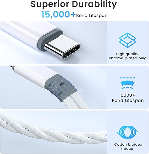 Miniatura 8 de Adaptador de auriculares USB C 2 en 1 con adaptador de carga PD de 60 W, compatible con Galaxy S23 UltraS23S22S22+S21S20FEA53Note 10+, Google Pixel