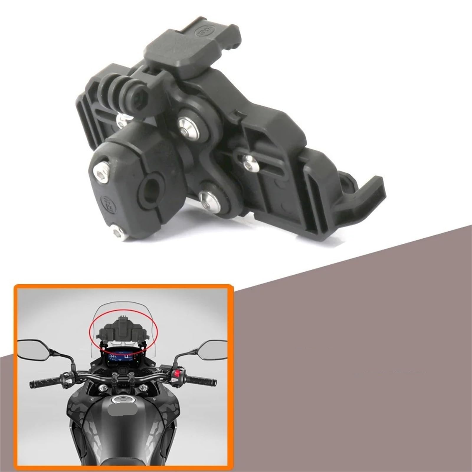 Soporte Telefono Movil Impermeable Abrazadera para Manillar De Teléfono De Motocicleta, Soporte para GPS Y Navegación, Amortiguador para CB500X Y CB400X Soporte telefono Moto(Black)