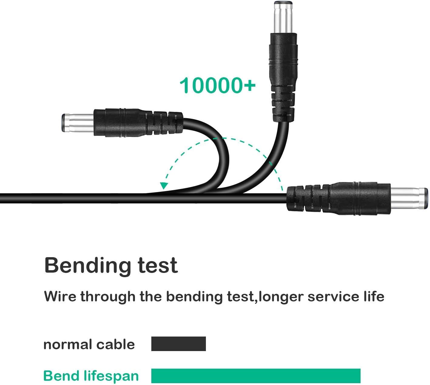 NAHAO USB to DC 5.5x2.1mm Barrel Jack Center Pin Positive Power Cable Charger Cord with 4 connectors(5.5x2.5, 4.0x1.7, 3.5x1.35, 2.5x0.7mm)Compatible with USB-HUB, Monitor, Speaker and More 5V Devices