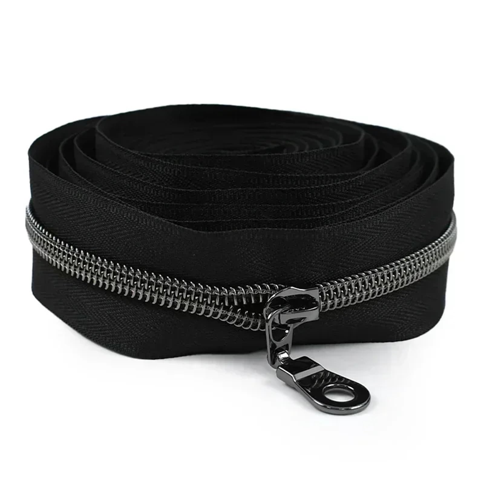 Two Way Zipper 1-5M 5# Nylon Zippers Tape with Zipper Puller Sewing Bag Clothing Zips Head Shoes Jacket Zip DIY Tailor Accessories(KY377ZT179-GunBlack,1MZip1PcSlider)