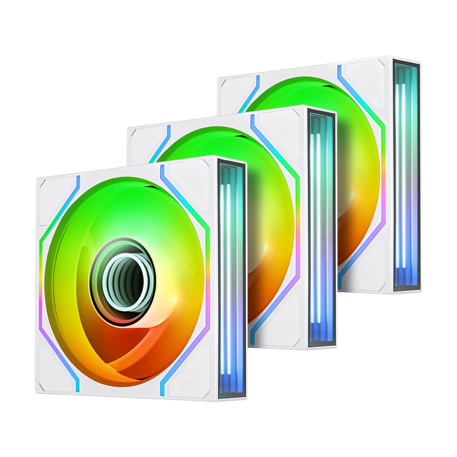 Thermaltake SWAFAN 140 EX Infinity ARGB Sync; Infinity Mirror Hub; Infinity Mirror Frame;; PWM 500~1800 RPM; MagForce 2.0; Swappable Blades; 5V 3-Pin Motherboard Sync; 3-Pack; White; CL-F255-PL14SW-A