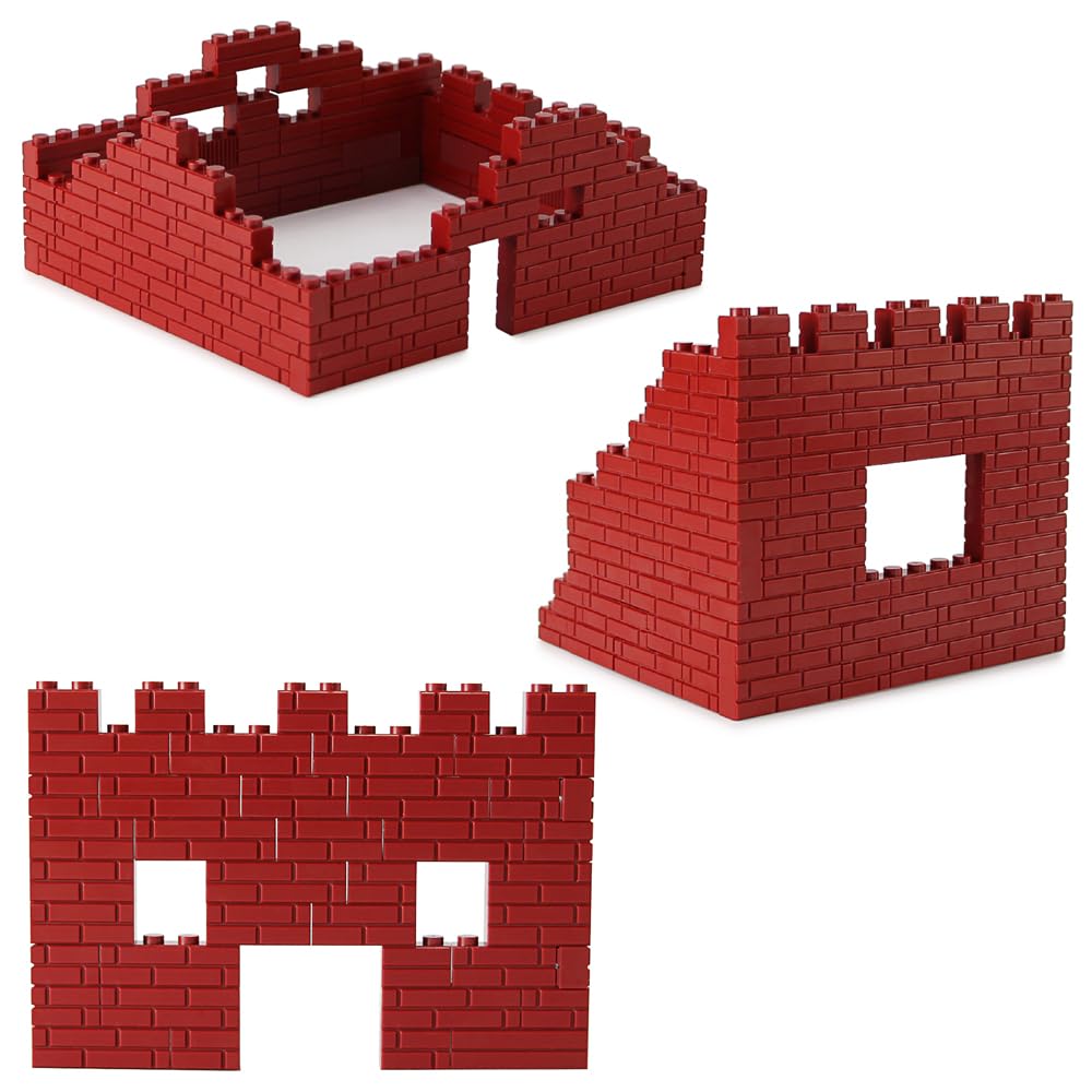 Feleph 260 Pieces Masonry Profile Bricks Building Blocks For Wall