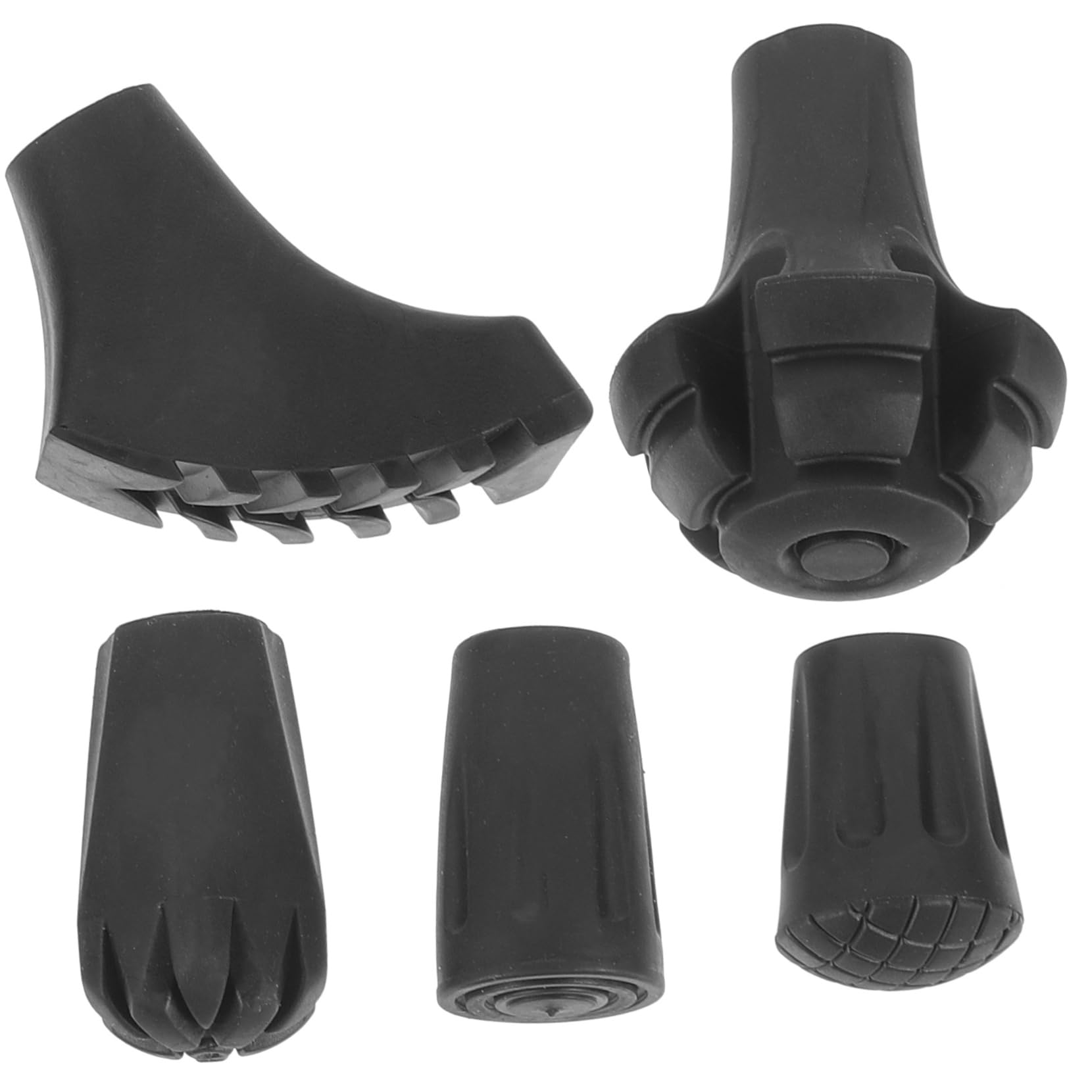 BESPORTBLE Trekkingstockpolster Trekkingstöcke Zubehör Gummifuß Für Wanderstöcke Tipps Zum Austausch Von Wanderstöcken Stangen Krücken Zubehör Krückenfußpolster Stock Black 5st