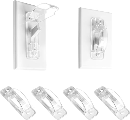 Protector de interruptor de pared (transparente, paquete de 4), cubiertas de placa de interruptor de luz a prueba de niños, protege tus luces de ser