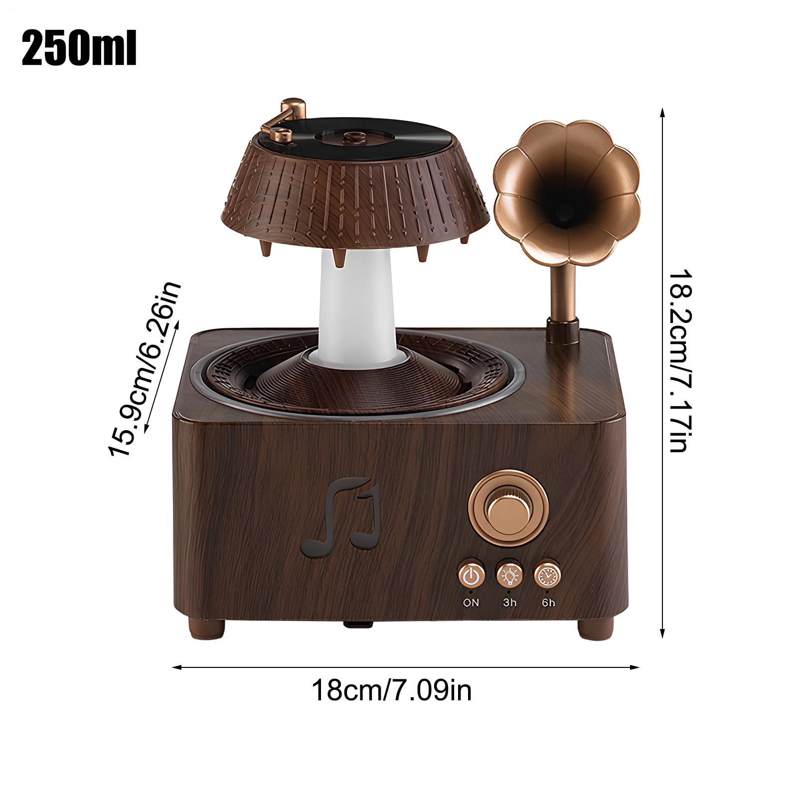 Humidificador De De Lluvia 250ml Ambientador Retro con Luz LED | Difusor De De Lluvia Con Apagado Automático Para Oficina Hogar Dormitorio Salón Relajación Coche Casa