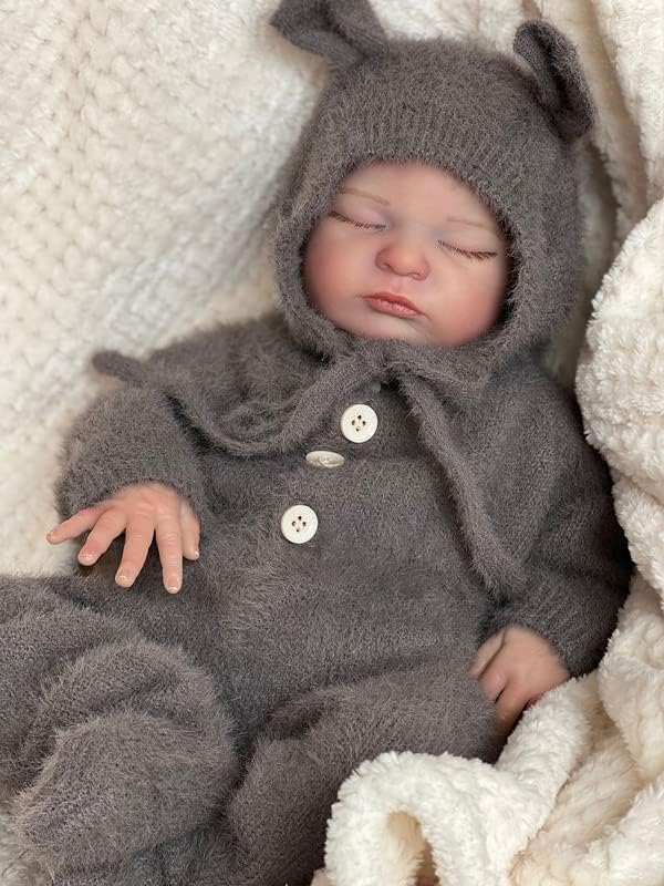 Miniatura 3 de Anano Sleeping Reborn Baby Boy 20 pulgadas Squishy Muñeca bebé de silicona hecha a mano muñeca recién nacida realista con sensación de aspecto real