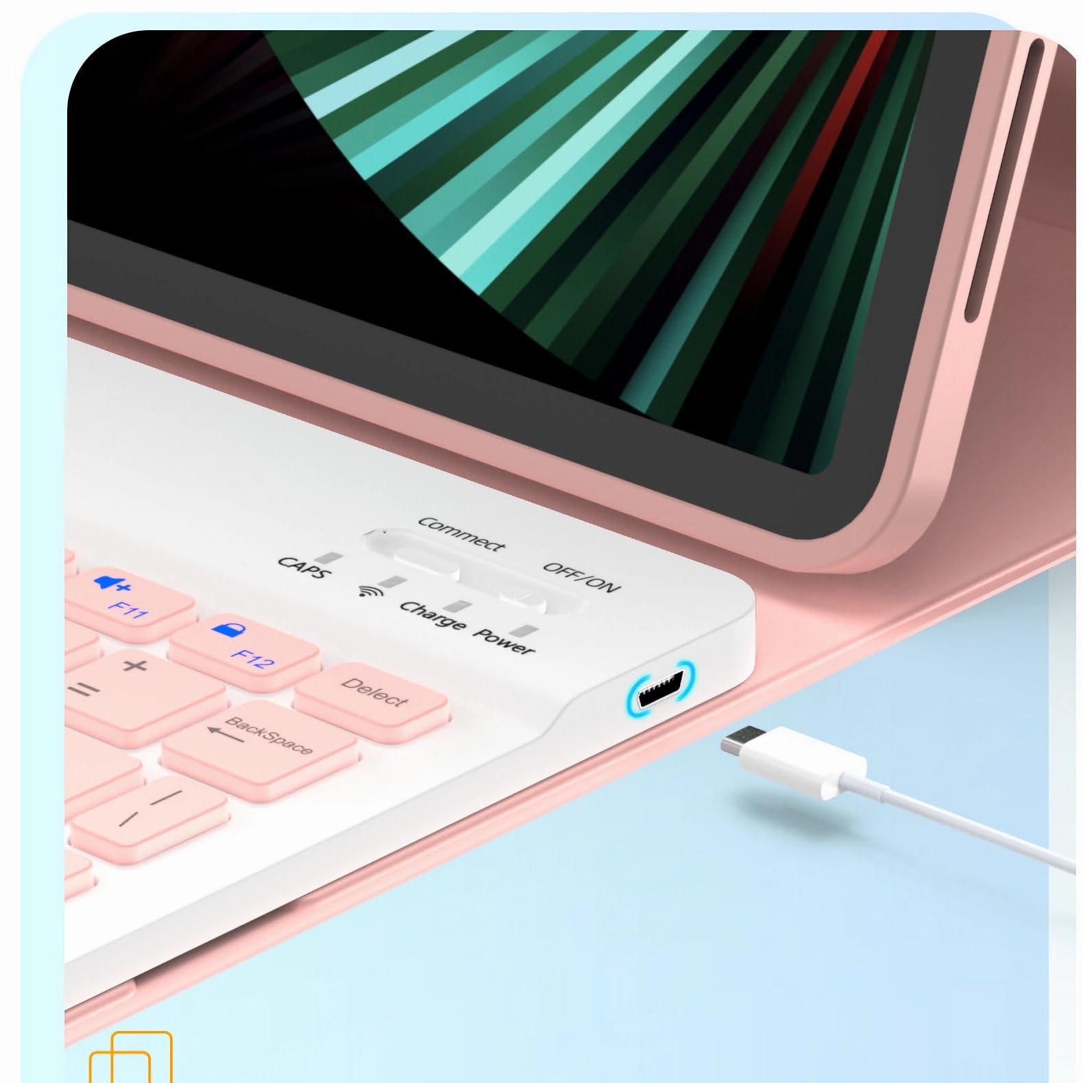Custodia con Tastiera per Honor Pad X8A 11 Pollici 2024 - Cover per Tastiera Rimovibile Wireless con Supporto per Matita, Mouse Tablet Ricaricabile,Nero