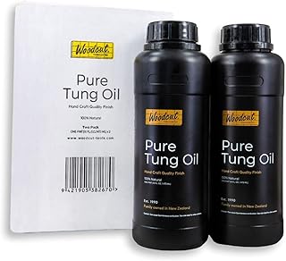 100% Pure Tung Oil, Food Safe (2) Countertops, Cutting Boards, Woodturning, Toys. Natural Wood Sealer for Indoor Floors Furniture. Waterproofing Outside Furniture, Garden Beds, Decks. Double Pack