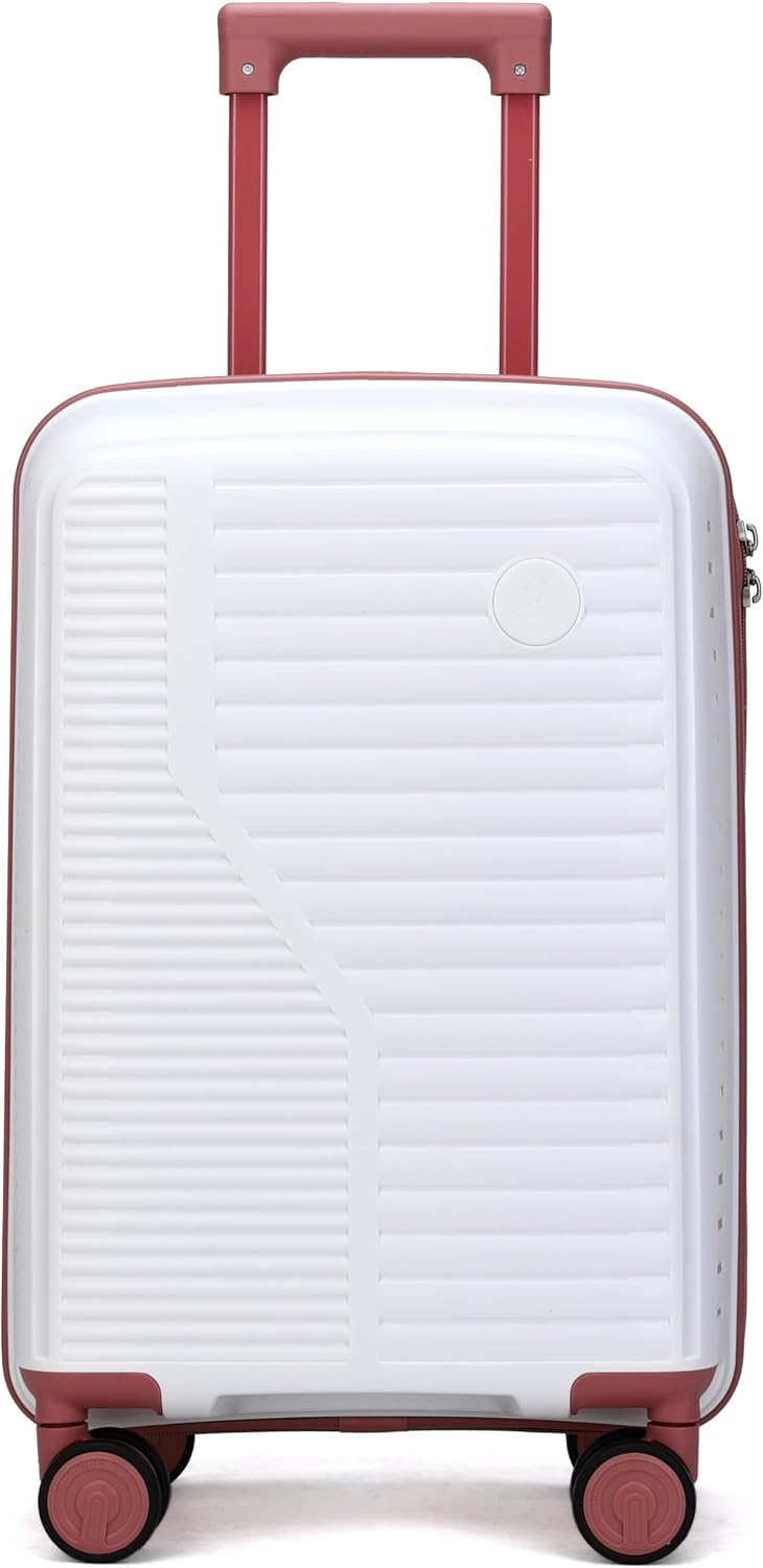 Mala de Bordo Dermond PRO | Super Resistente, Cadeado Embutido e Rodas Silenciosas Removíveis (Branco com Rosa) Mala de Bordo Dermond PRO | Super Resistente, Cadeado Embutido e Rodas Silenciosas Removíveis (Branco com Rosa)