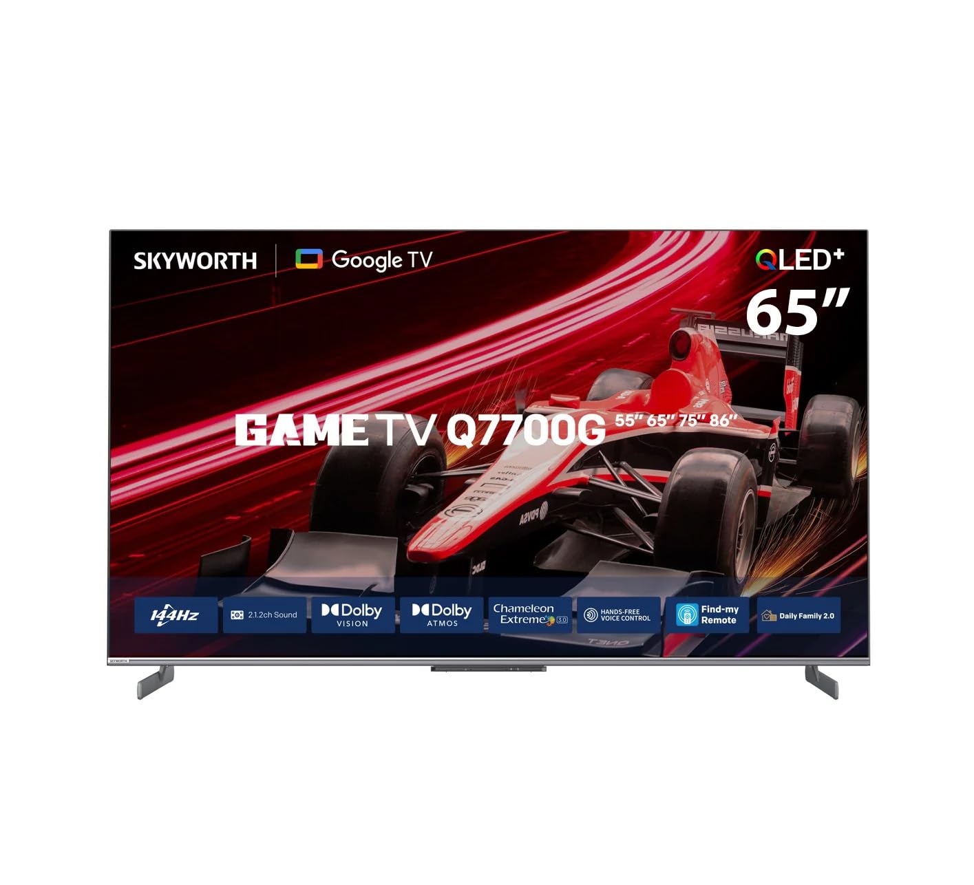 Front view of the Skyworth 65Q7700G QLED Google TV